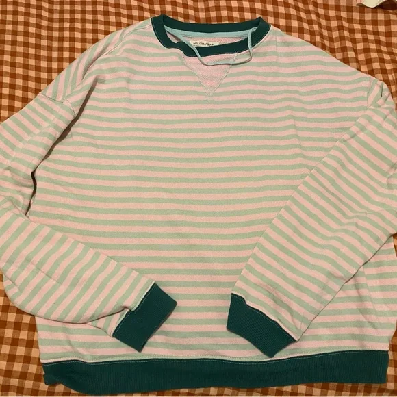 Free People Oversized Striped Crewneck - Picture 2 of 4